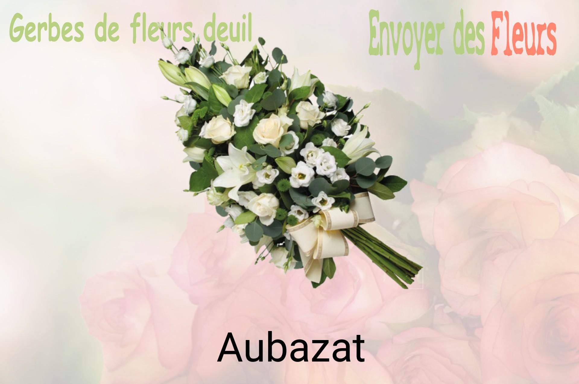 Gerbe de fleurs de deuil livrée à Aubazat